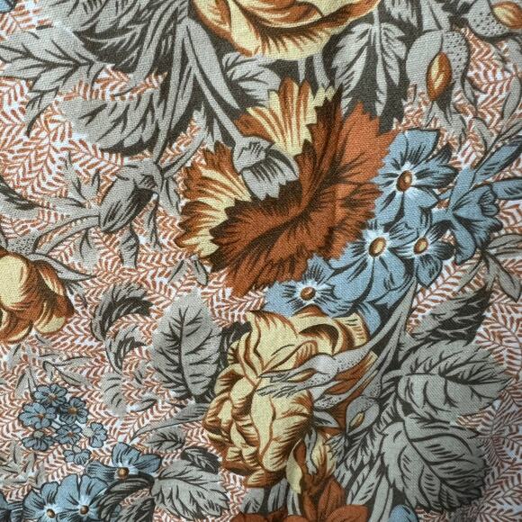 Vintage 50s 60s Floral Rectangular Tablecloth Orange White Yellow MCM 55 x 72 - Picture 4 of 9